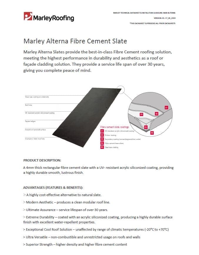 Marley Alterna Fibre Cement Datasheet