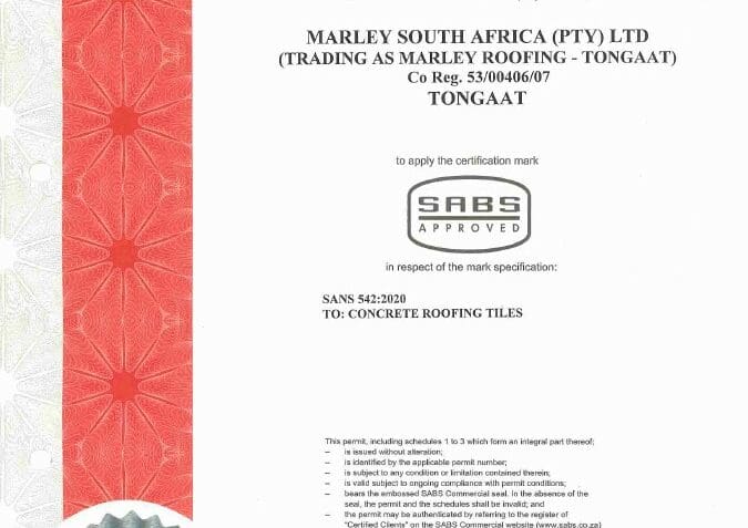 Togaat Plant SABS Certificate