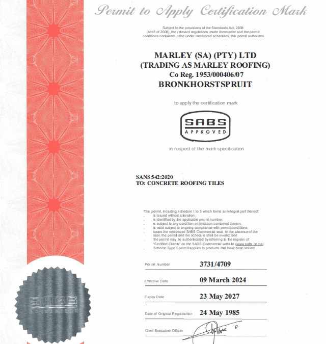 Ekandustria Plant SABS Certificate