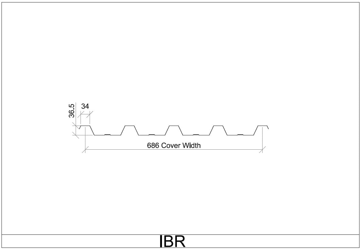 Marley IBR Sheeting Technical Drawing