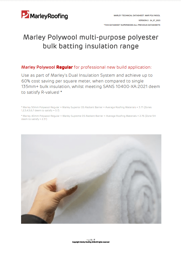 Marley Polywool Insulation Datasheet