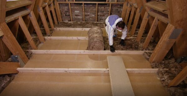 Knauf Ceiling rolls being installed