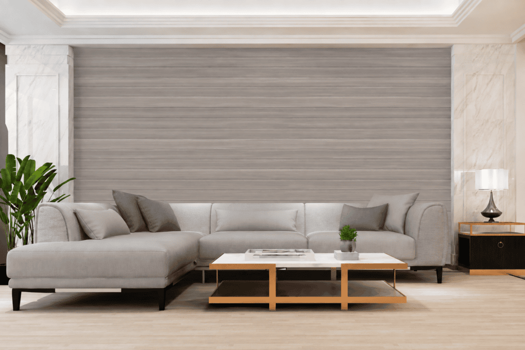 prefab building plank wall feature